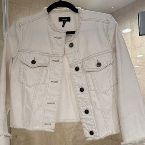 ME+EM Cream Jean Jacket with Black Buttons